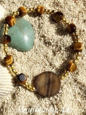 Alquimia Tiger Eye and Gold Bead Bracelet